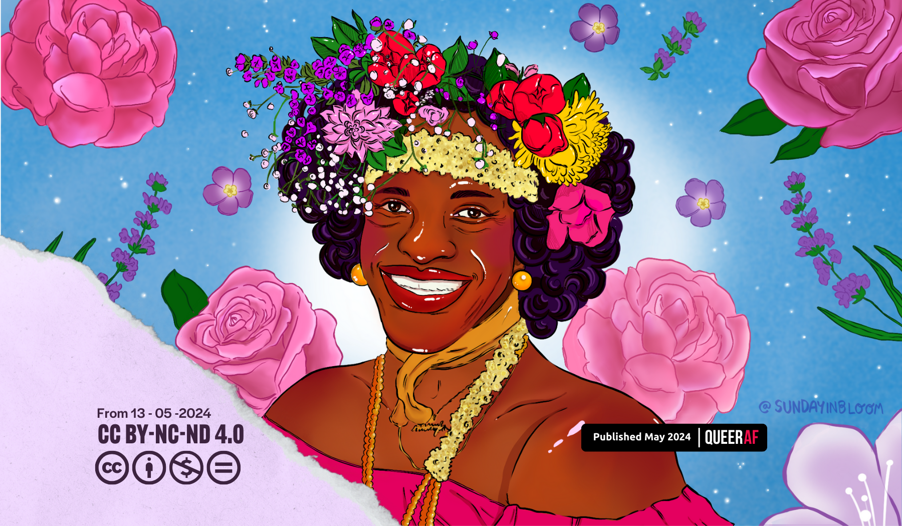 Marsha P. Johnson image, free to use for all grassroots LGBTQIA+ community groups