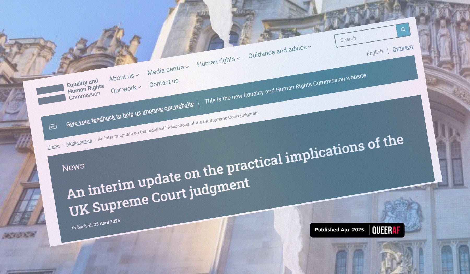 EHRC Interim Update: What does it mean for workplaces and service providers?