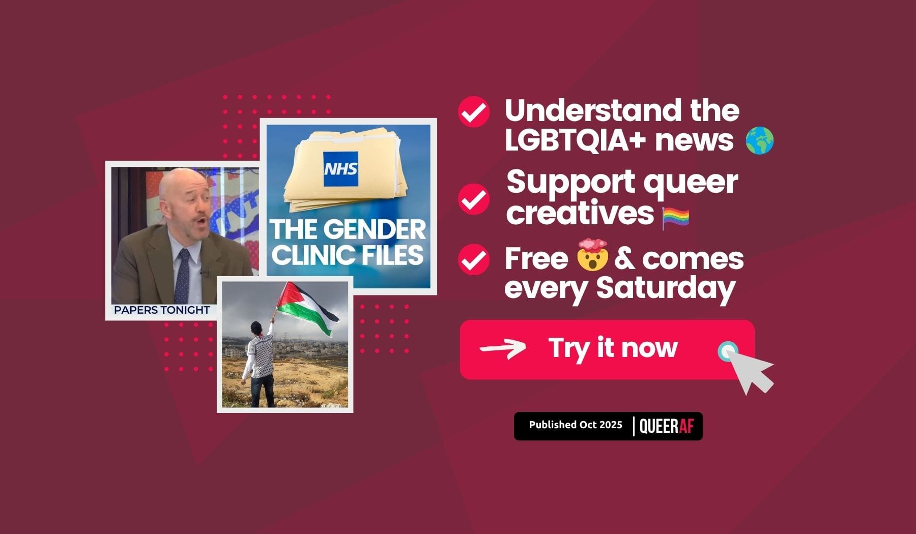 Understand the LGBTQIA+ news: new Gender Clinic Files, Palestinian statehood, and another tragic death